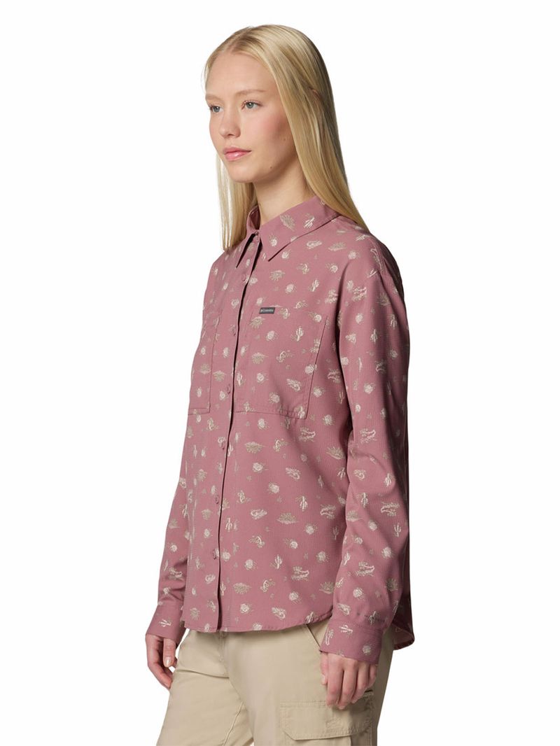 Camisa-Manga-Larga-Mujer-Silver-Ridge-Pattern-Morado-Columbia