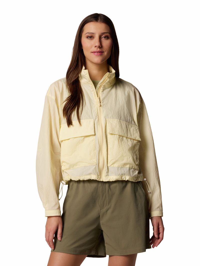 Cortaviento Mujer Paracutie Cropped Beige Columbia