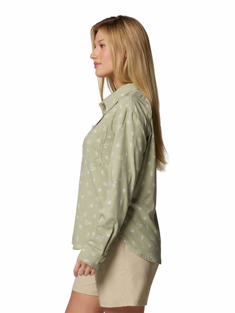 Camisa-Manga-Larga-Mujer-Silver-Ridge-Pattern-Beige-Columbia