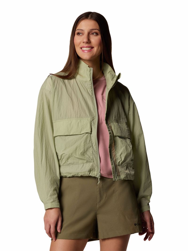 Cortaviento Mujer Paracutie Cropped Beige Columbia