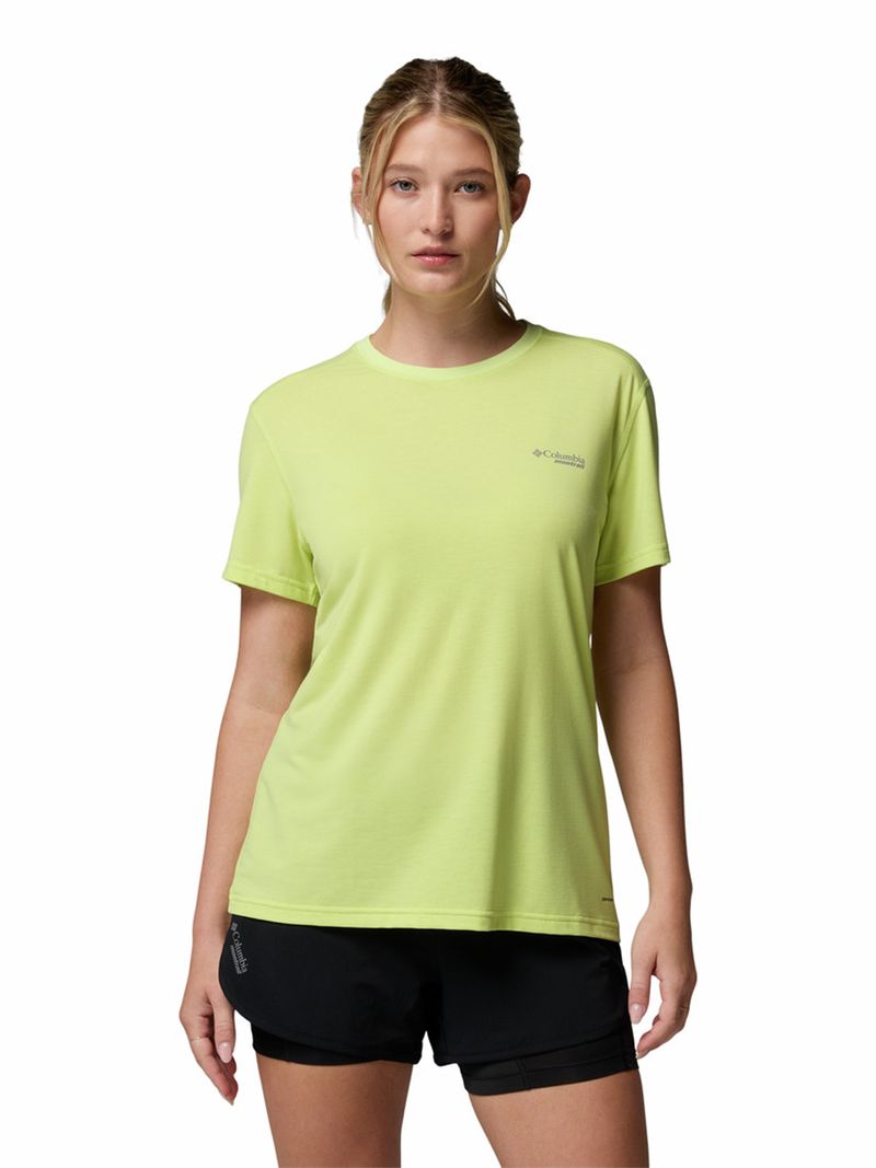 Polera Manga Corta Mujer Endle Trail Running Amarillo Columbia