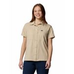 Camisa-Manga-Corta-Mujer-Silver-Ridge-Utility-Beige-Columbia
