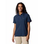 Camisa-Manga-Corta-Mujer-Silver-Ridge-Utility-Azul-Columbia
