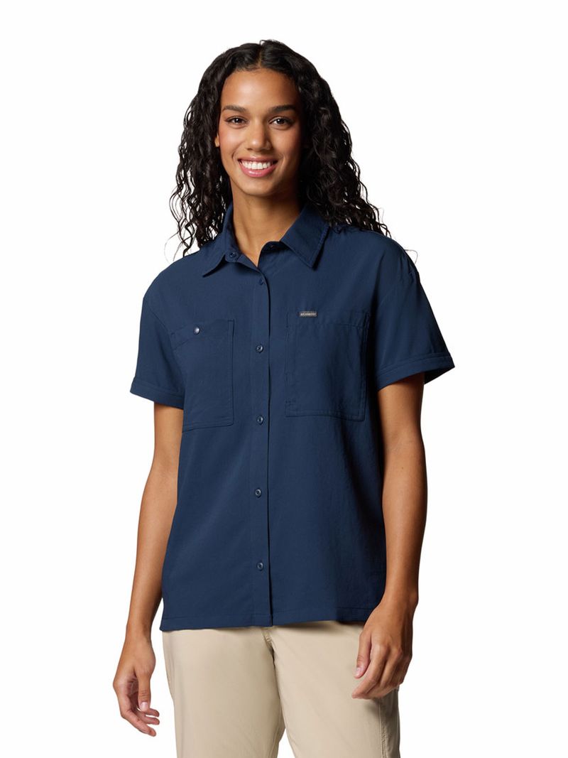 Camisa Manga Corta Mujer Silver Ridge Utility Azul Columbia