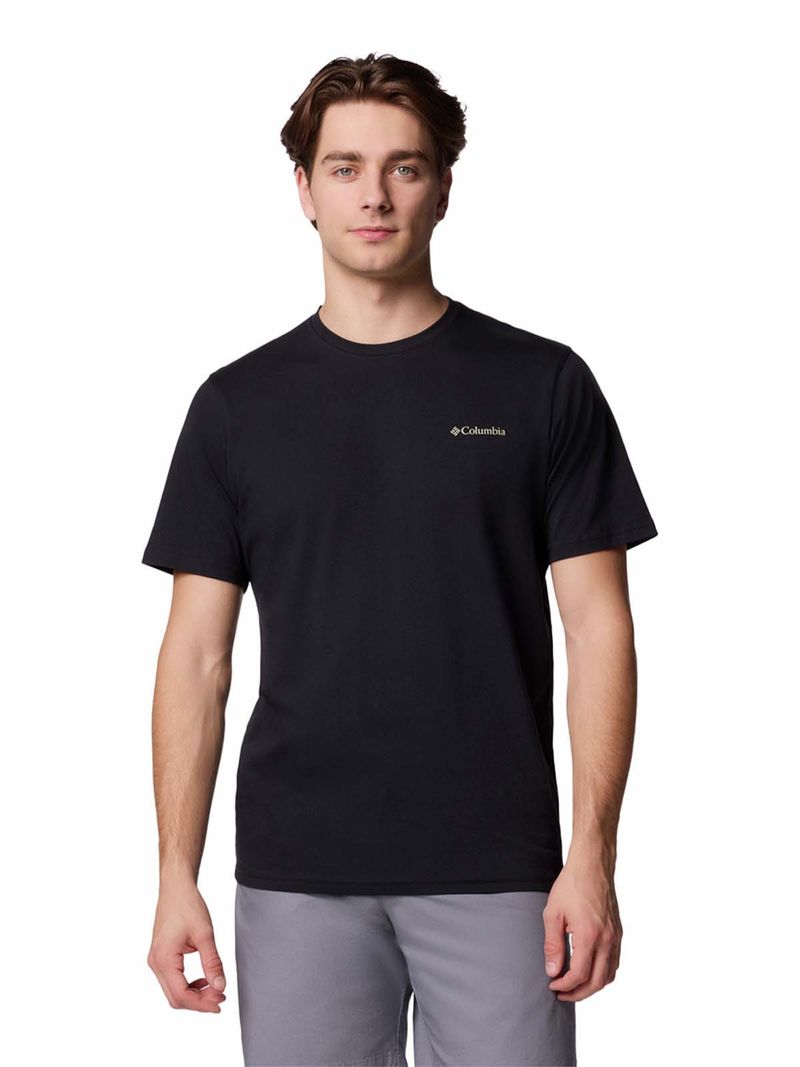 Polera Manga Corta Hombre North Cascades Negro Columbia