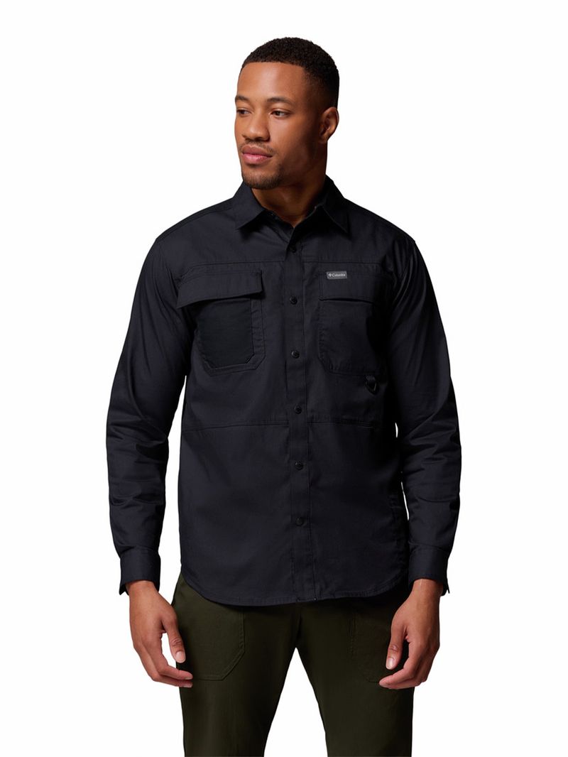 Camisa-Manga-Larga-Hombre-Landroamer-Twill-Negro-Columbia