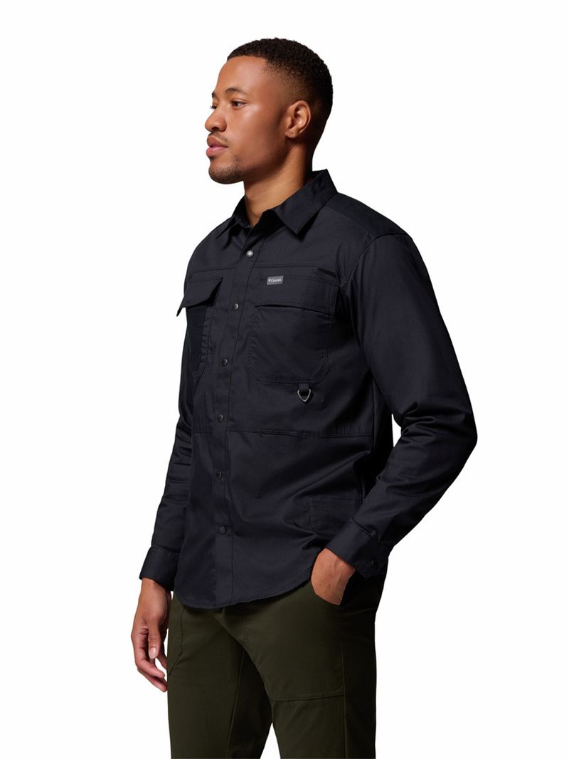 Camisa-Manga-Larga-Hombre-Landroamer-Twill-Negro-Columbia