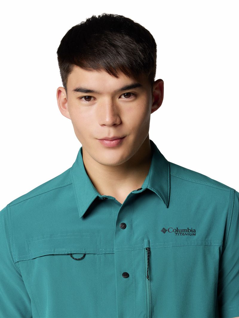 Camisa-Manga-Corta-Hombre-Summit-Valley-Woven-Azul-Columbia