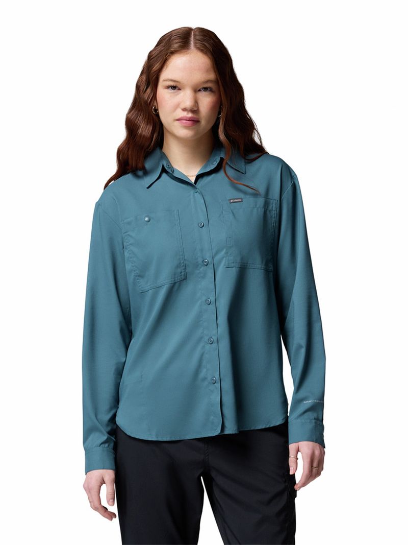 Blusa Manga Larga Mujer Silver Ridge Utility Azul Columbia