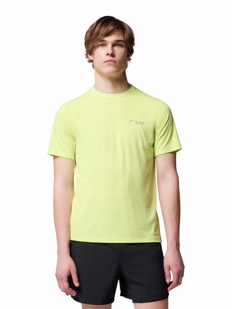Polera-Manga-Corta-Hombre-Endle-Trail-Running-Amarillo-Columbia