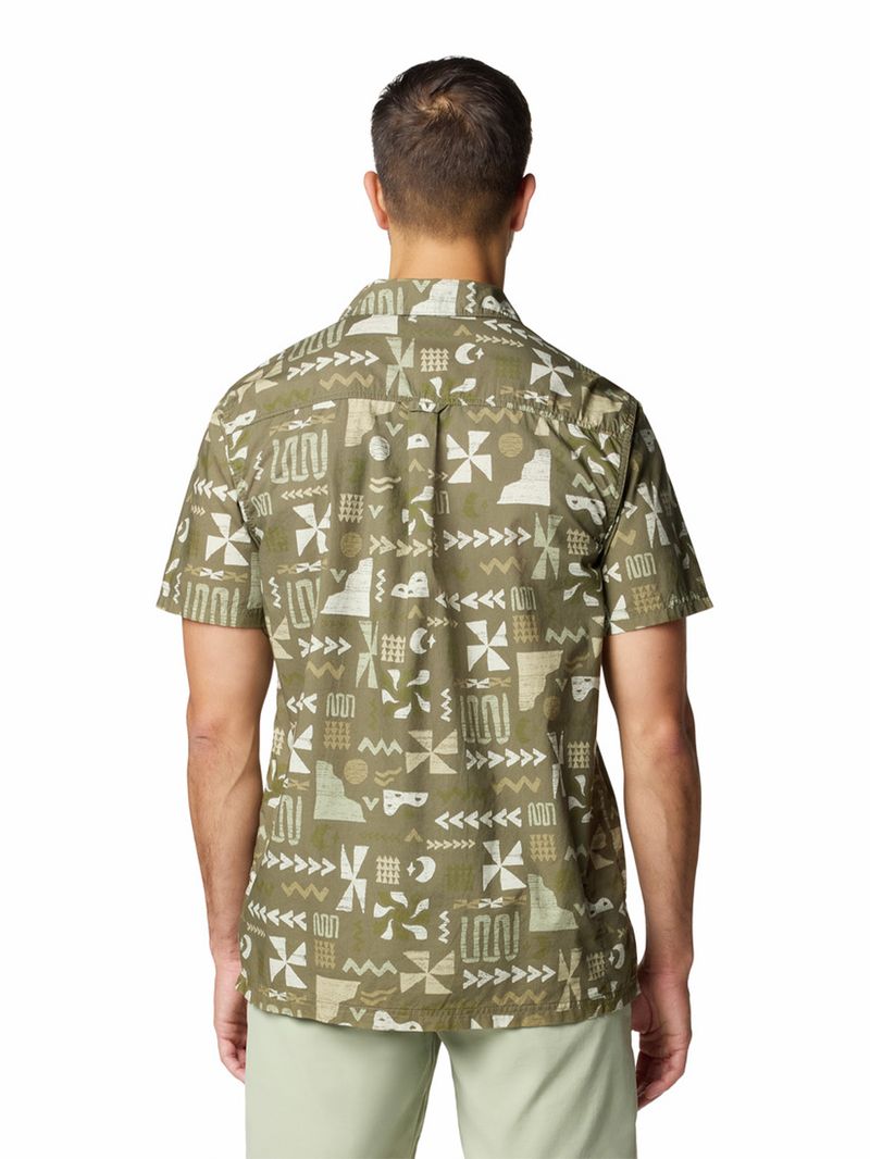 Camisa-Manga-Corta-Hombre-Pine-Canyon-Verde-Columbia