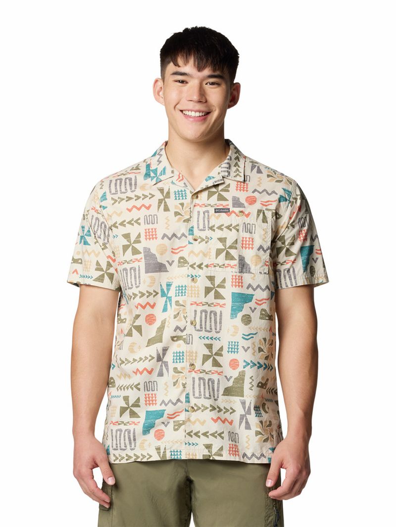 Camisa-Manga-Corta-Hombre-Pine-Canyon-Gris-Columbia