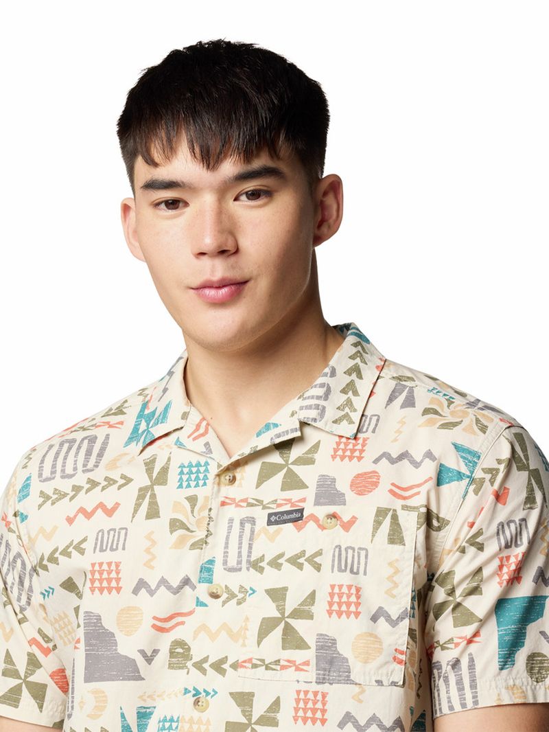 Camisa-Manga-Corta-Hombre-Pine-Canyon-Gris-Columbia