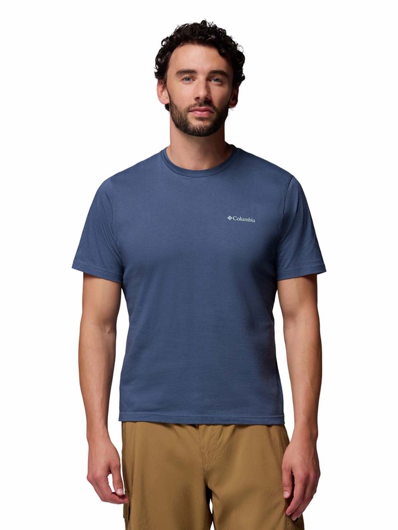 Polera-Manga-Corta-Hombre-Rapid-Ridge-Back-Azul-Columbia