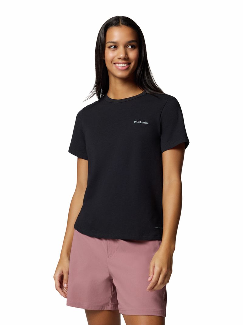 Polera Manga Corta Mujer Sun Trek II Negro Columbia