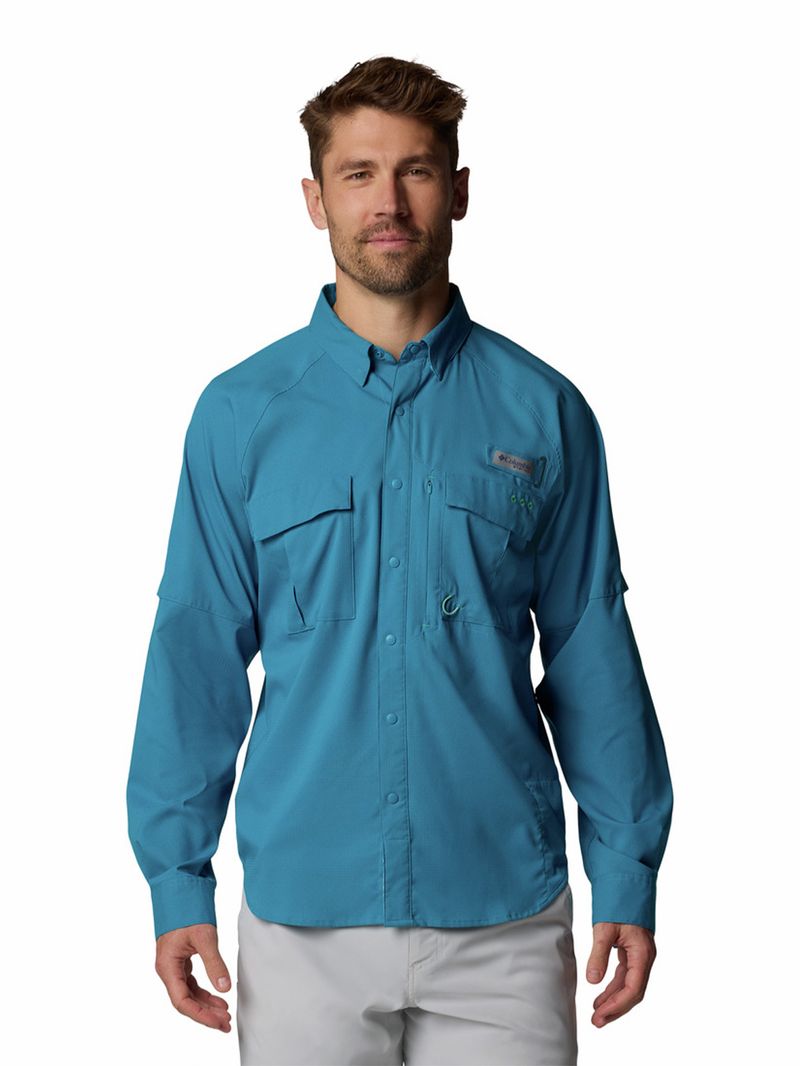 Camisa-Manga-Larga-Hombre-Shadowcaster-Zero-Azul-Columbia