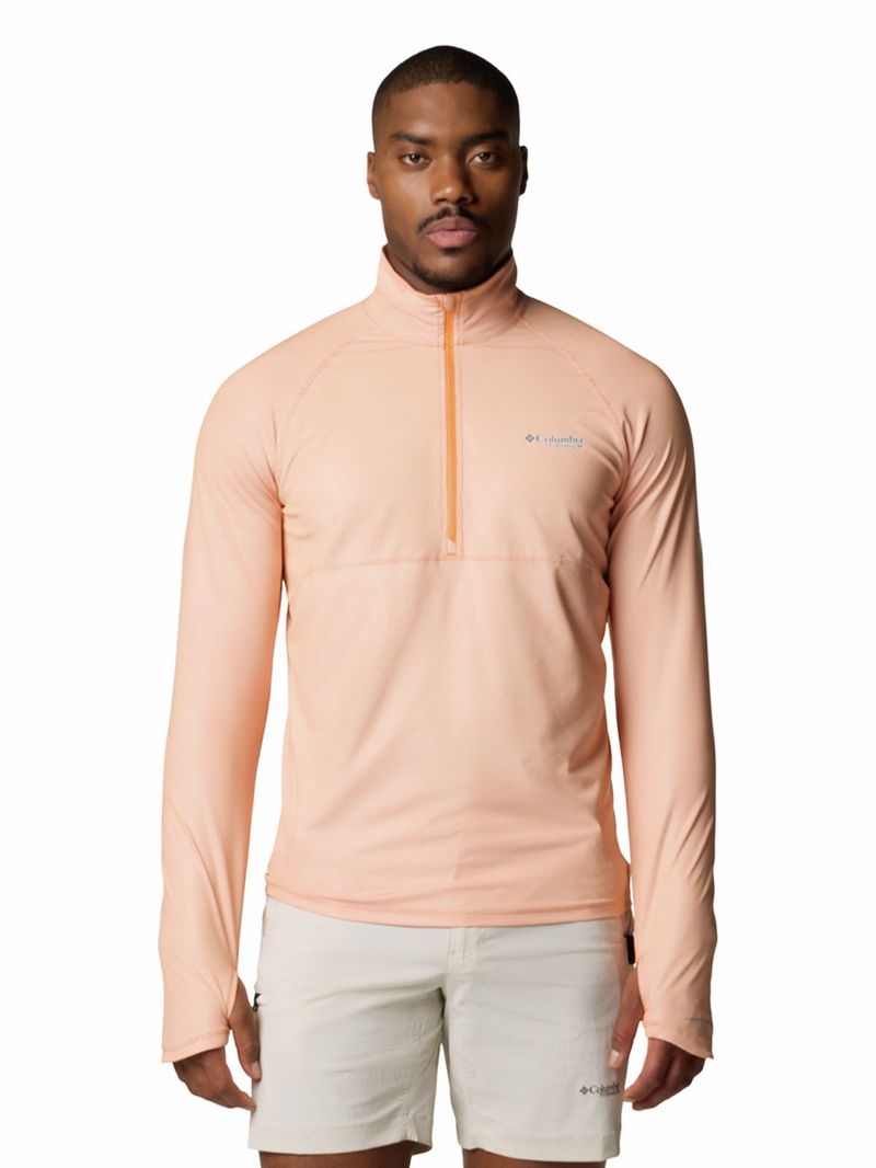 Polera-Manga-Larga-Hombre-Summit-Valley-Half-Zip-Naranjo-Columbia
