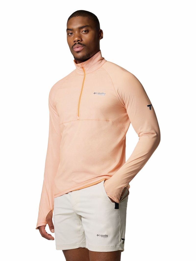 Polera-Manga-Larga-Hombre-Summit-Valley-Half-Zip-Naranjo-Columbia