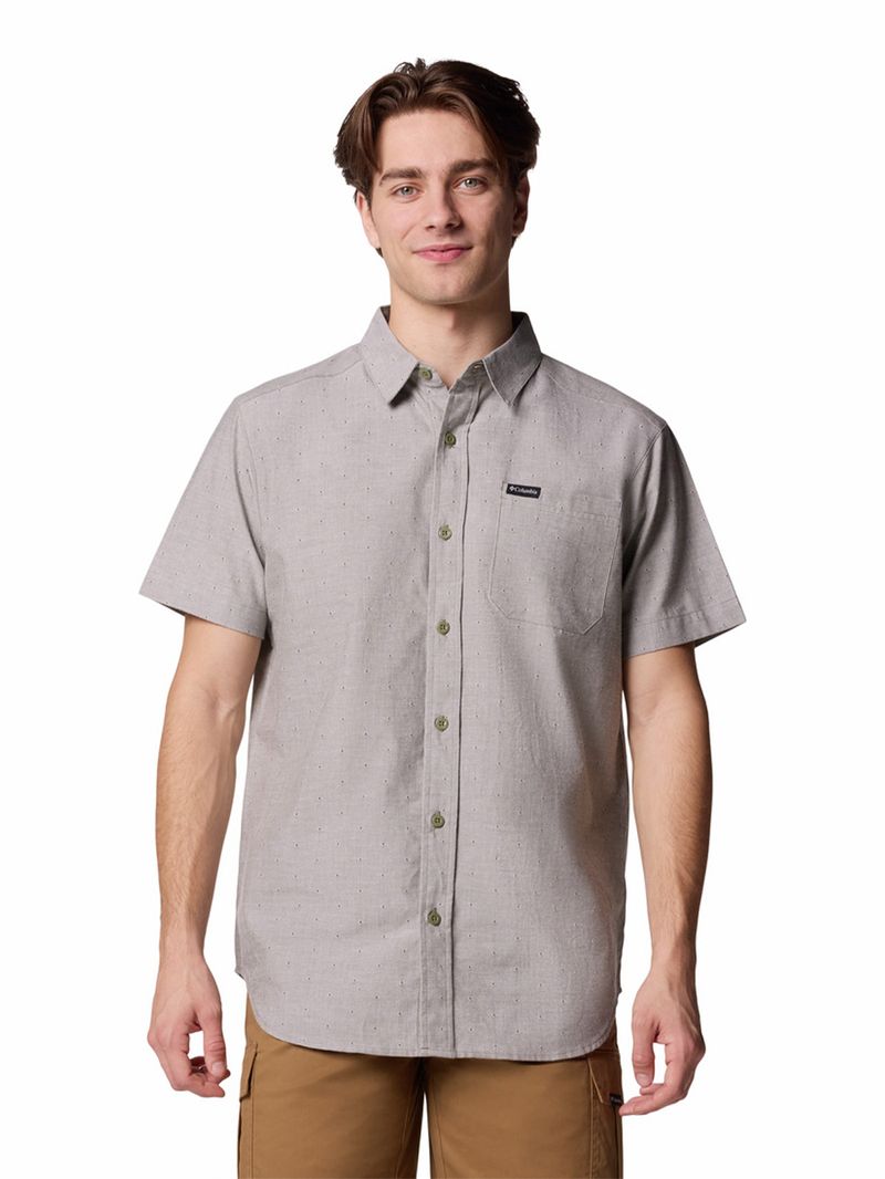 Camisa-Manga-Corta-Hombre-Rapid-Rivers-Novelty-Verde-Columbia