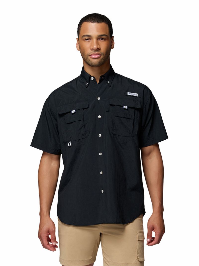 Camisa Manga Corta Hombre Bahama II Negro Columbia