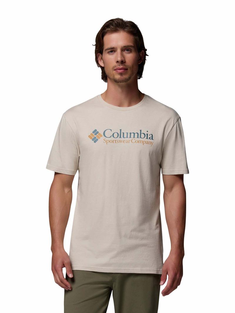 Polera-Manga-Corta-Hombre-CSC-Basic-Logo-Gris-Columbia