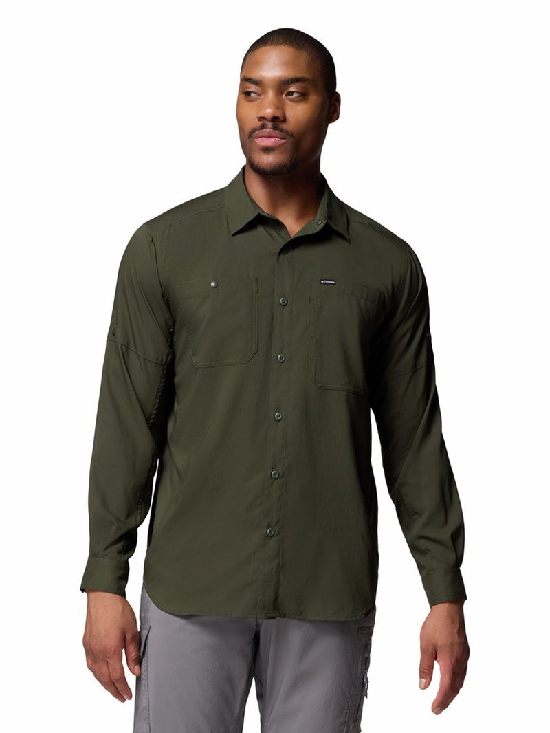 Camisa-Manga-Larga-Hombre-Silver-Ridge-Verde-Columbia