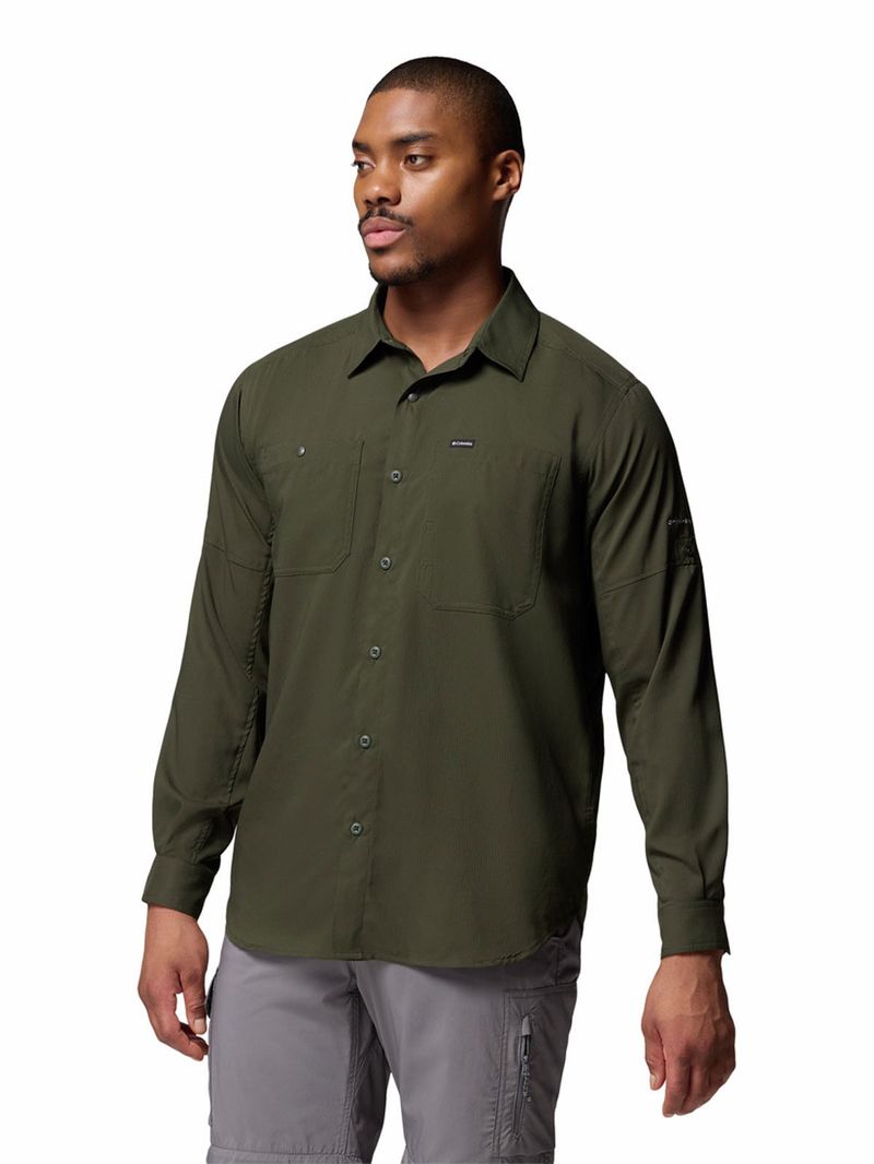 Camisa-Manga-Larga-Hombre-Silver-Ridge-Verde-Columbia