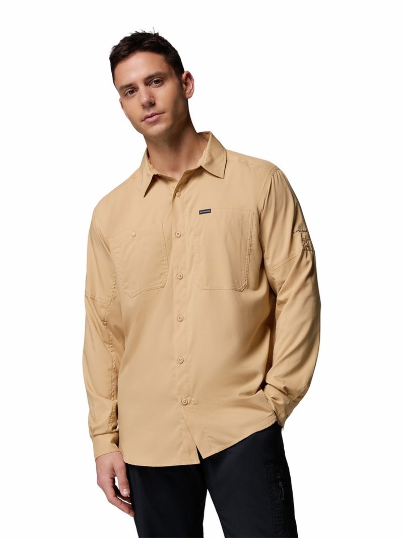 Camisa-Manga-Larga-Hombre-Silver-Ridge-Beige-Columbia