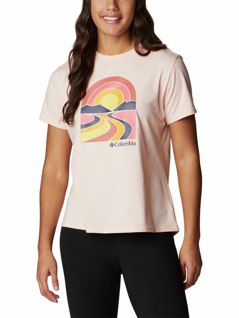 Polera-Manga-Corta-Mujer-Sun-Trek-Graphic-Tee-Rosado-Columbia