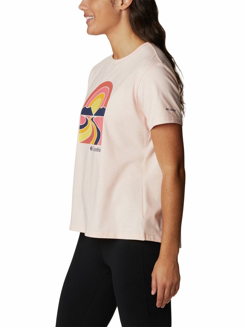 Polera-Manga-Corta-Mujer-Sun-Trek-Graphic-Tee-Rosado-Columbia