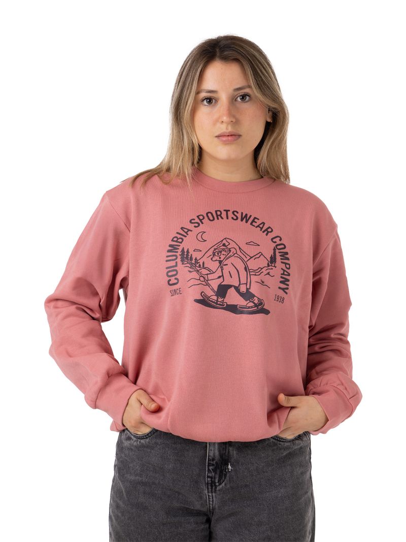 Polerón Mujer Ashcreek Crew Rosado Columbia
